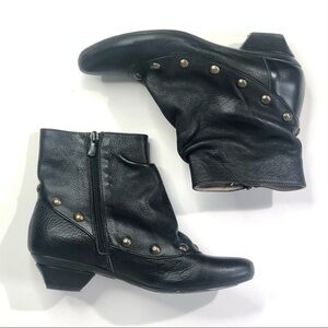 Eric Michael slouchy booties black w/ brass studs